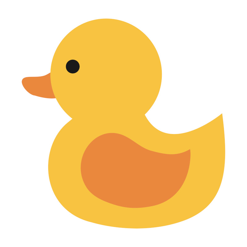 Cute Duck Image in Yellow and Gold